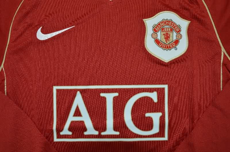 AAA(Thailand) Manchester United 2006/07 Home Long Retro Soccer Jersey(Player)