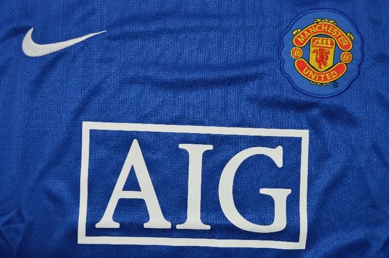 AAA(Thailand) Manchester United 2007/08 Goalkeeper Blue Retro Soccer Jersey
