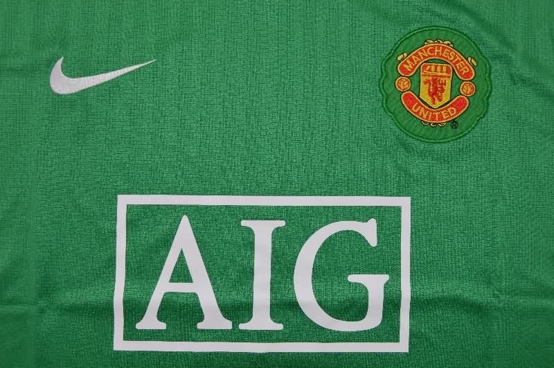 AAA(Thailand) Manchester United 2007/08 Goalkeeper Green Retro Soccer Jersey