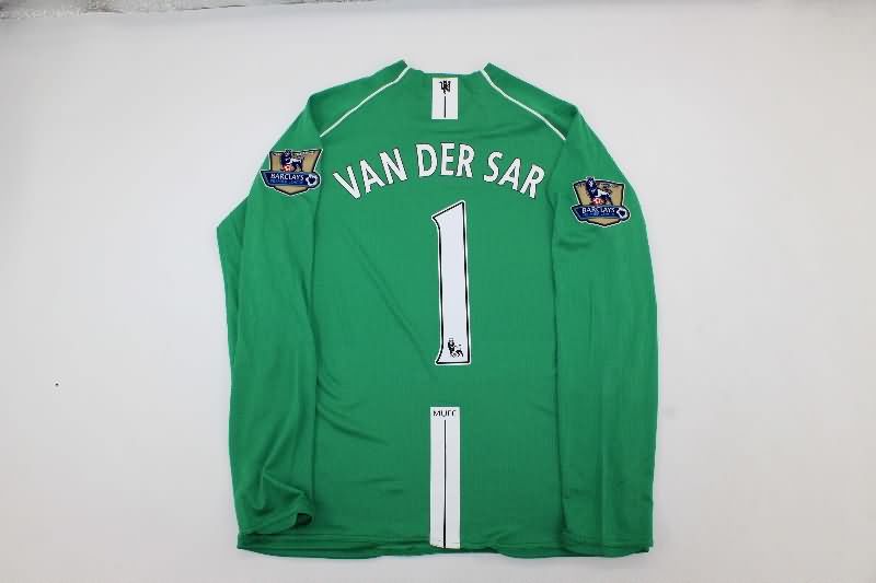 AAA(Thailand) Manchester United 2007/08 Goalkeeper Green Long Retro Soccer Jersey