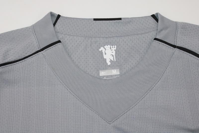 AAA(Thailand) Manchester United 2007/08 Goalkeeper Grey Retro Soccer Jersey