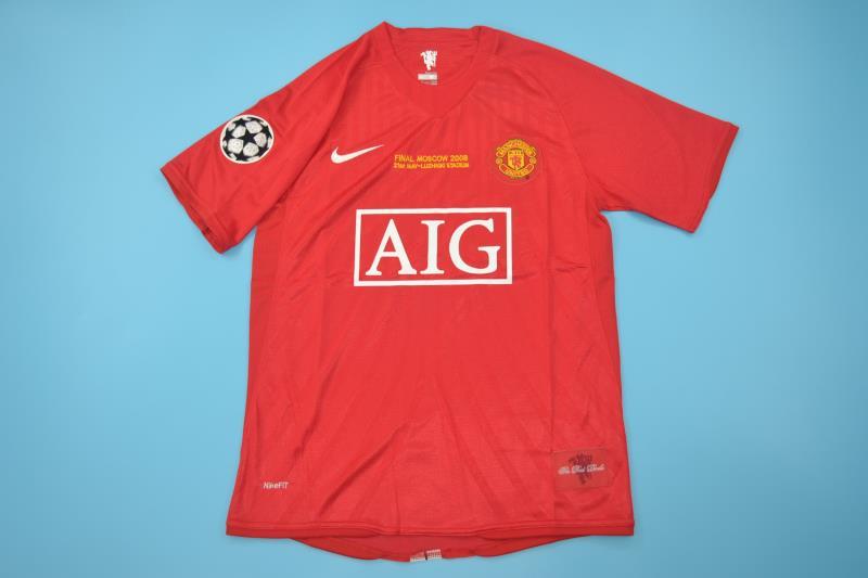 AAA(Thailand) Manchester United 2008 Home UCL Final Retro Soccer Jersey
