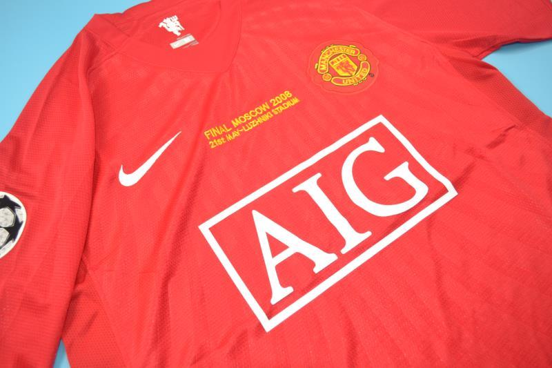 AAA(Thailand) Manchester United 2008 Home UCL Final Retro Soccer Jersey