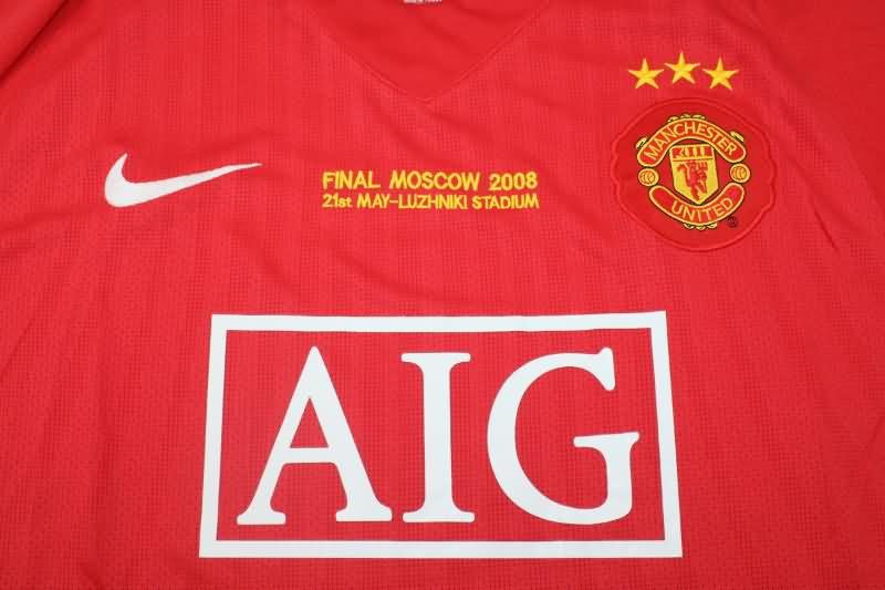 AAA(Thailand) Manchester United 2007/08 Home Final Jersey 3 Stars