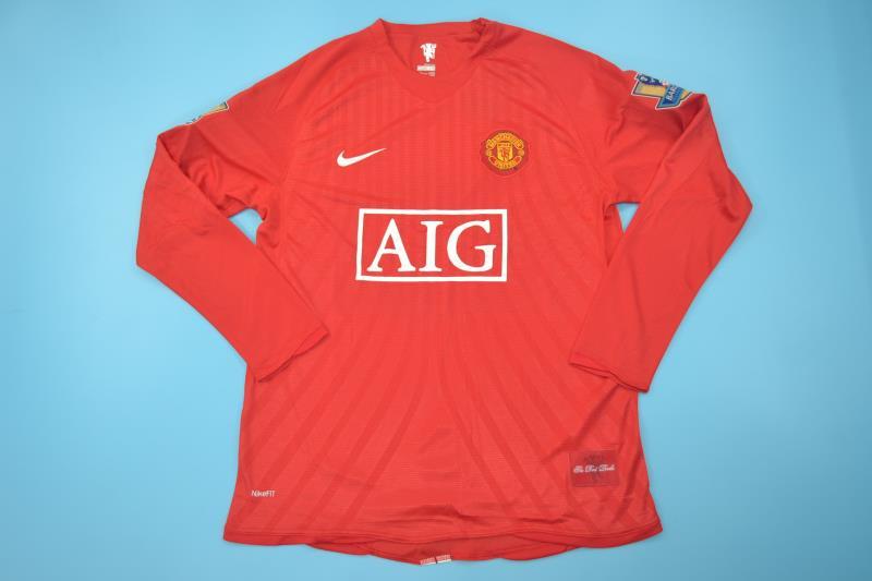 AAA(Thailand) Manchester United 2007/09 Home Retro Jersey(L/S)