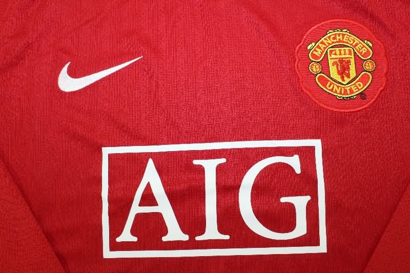 AAA(Thailand) Manchester United 2007/09 Home Long Retro Soccer Jersey (Player)