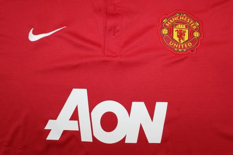 AAA(Thailand) Manchester United 2013/14 Home Long Sleeve Retro Soccer Jersey