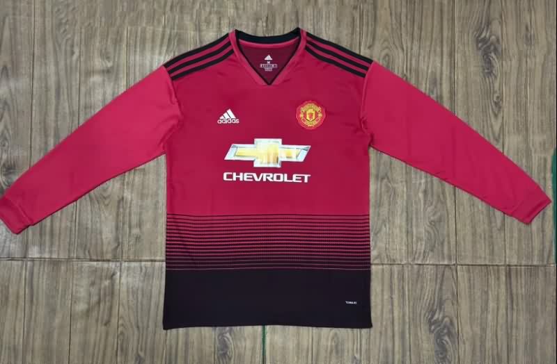 AAA(Thailand) Manchester United 2018/19 Home Retro Long Soccer Jersey AAA(Thailand) Manchester United 2018/19 Home Retro Long Soccer Jersey