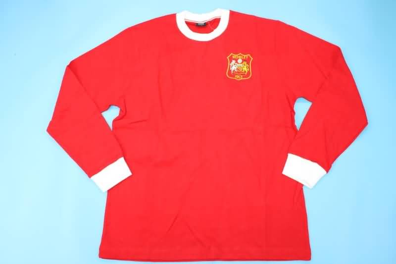 AAA(Thailand) Manchester United 1963 Home Long Slevee Retro Soccer Jersey