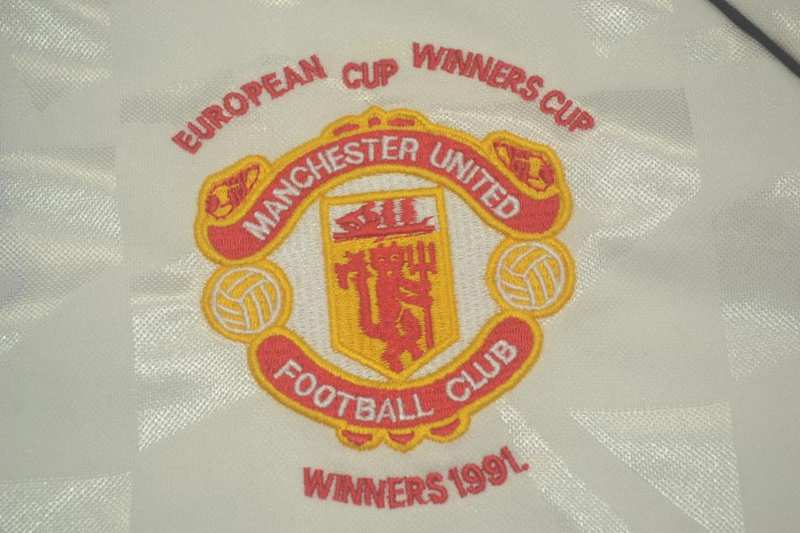 AAA(Thailand) Manchester United 1991 Away White Retro Jersey