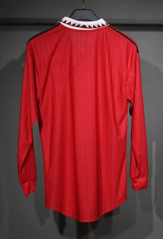 AAA(Thailand) Manchester United 2022/23 Home Long Sleeve Retro Soccer Jersey (Player)