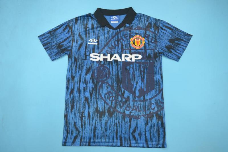 AAA(Thailand) Manchester United 1992/93 Away Blue Retro Jersey