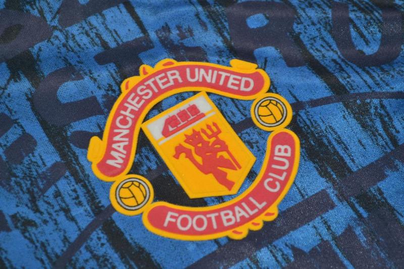 AAA(Thailand) Manchester United 1992/93 Away Blue Retro Jersey