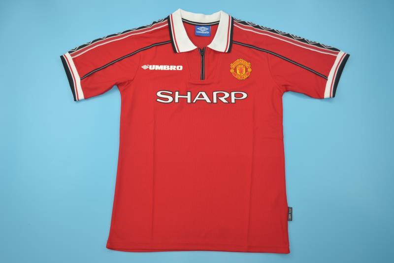 AAA(Thailand) Manchester United 1998/00 Home Retro Soccer Jersey