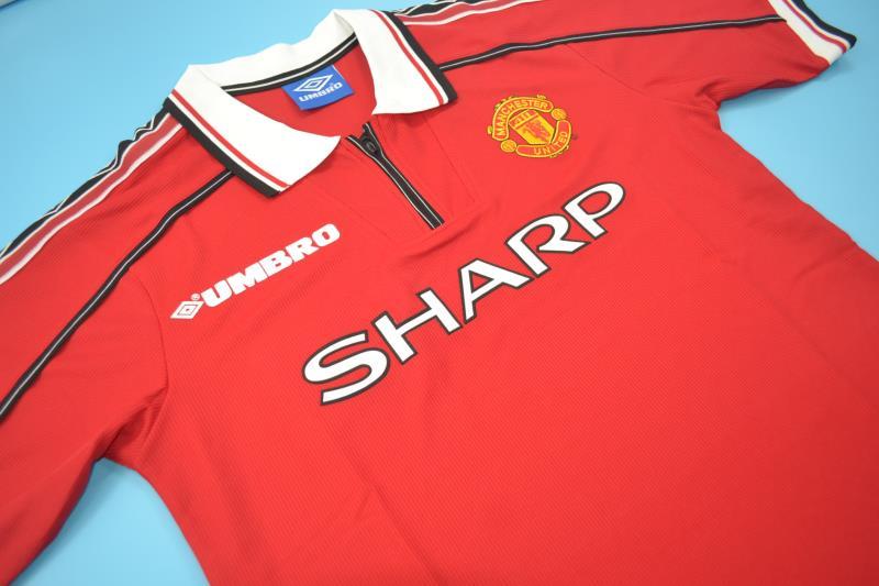 AAA(Thailand) Manchester United 1998/00 Home Retro Soccer Jersey