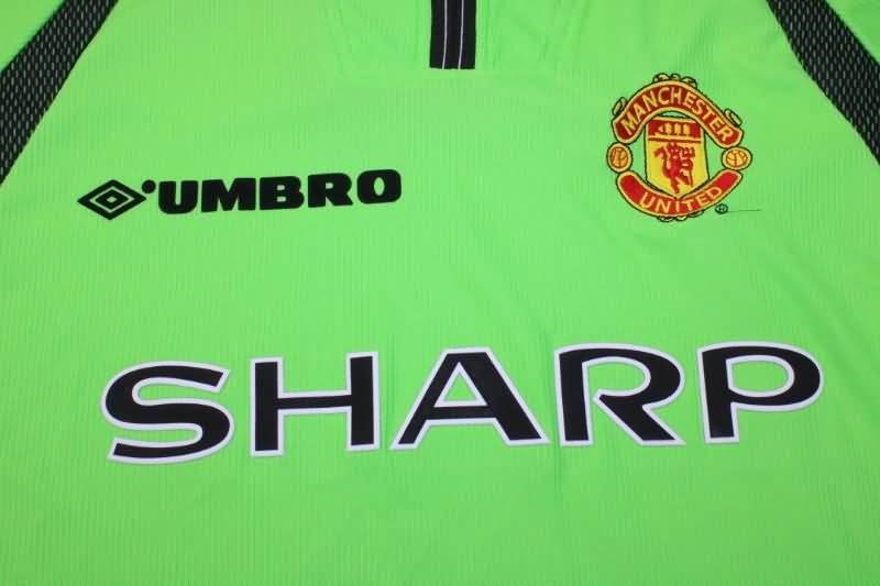 AAA(Thailand) Manchester United 1998/99 GK Green Long Retro Soccer Jersey