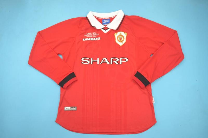 AAA(Thailand) Manchester United 1998/99 UCL Home Retro Jersey(L/S)