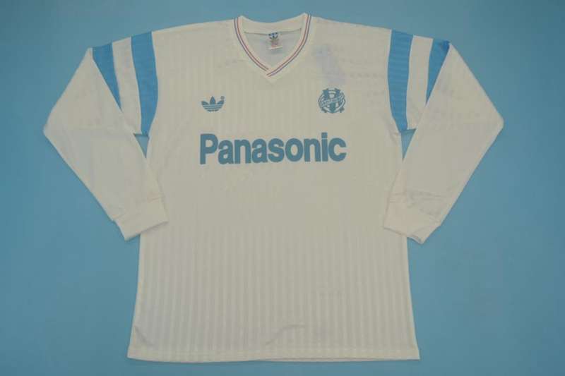 AAA(Thailand) Marseilles 1990/91 Home Retro Soccer Jersey(L/S)
