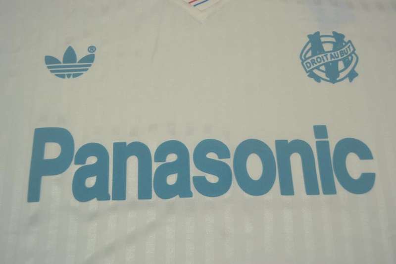 AAA(Thailand) Marseilles 1990/91 Home Retro Soccer Jersey(L/S)