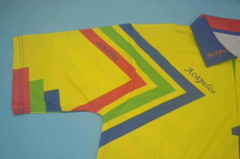 AAA(Thailand) Mexico 1994 Goalkeeper Yellow Retro soccer Jersey