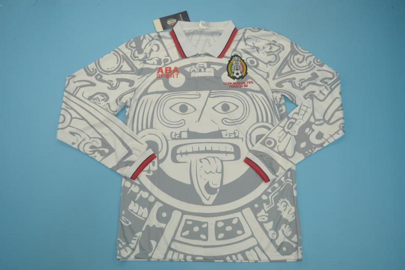 AAA(Thailand) Mexico 1998 Away Retro soccer Jersey(L/S)