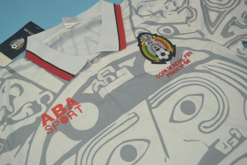 AAA(Thailand) Mexico 1998 Away Retro soccer Jersey(L/S)