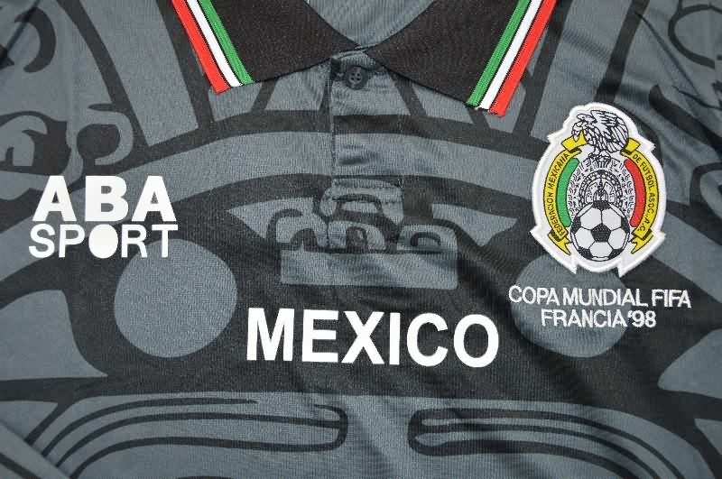 AAA(Thailand) Mexico 1998 Black Retro Long Sleeve Soccer Jersey