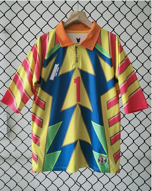 AAA(Thailand) Mexico 1998 Goalkeeper Retro Soccer Jersey