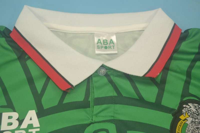 AAA(Thailand) Mexico 1998 Home Retro soccer Jersey(L/S)