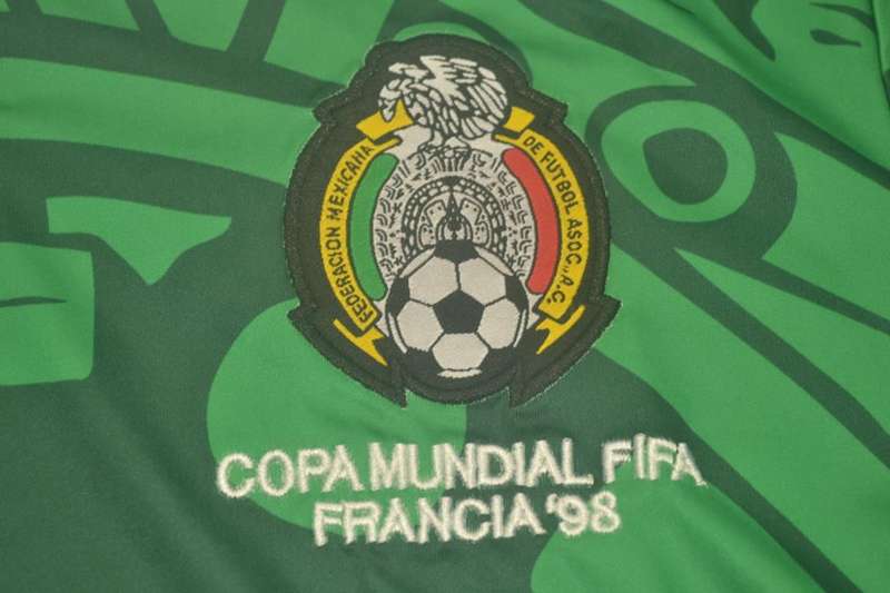 AAA(Thailand) Mexico 1998 Home Retro soccer Jersey(L/S)
