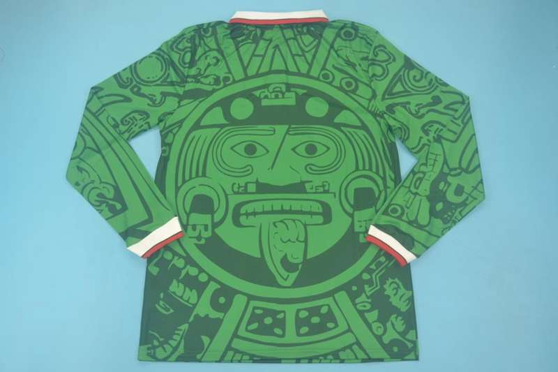 AAA(Thailand) Mexico 1998 Home Retro soccer Jersey(L/S)