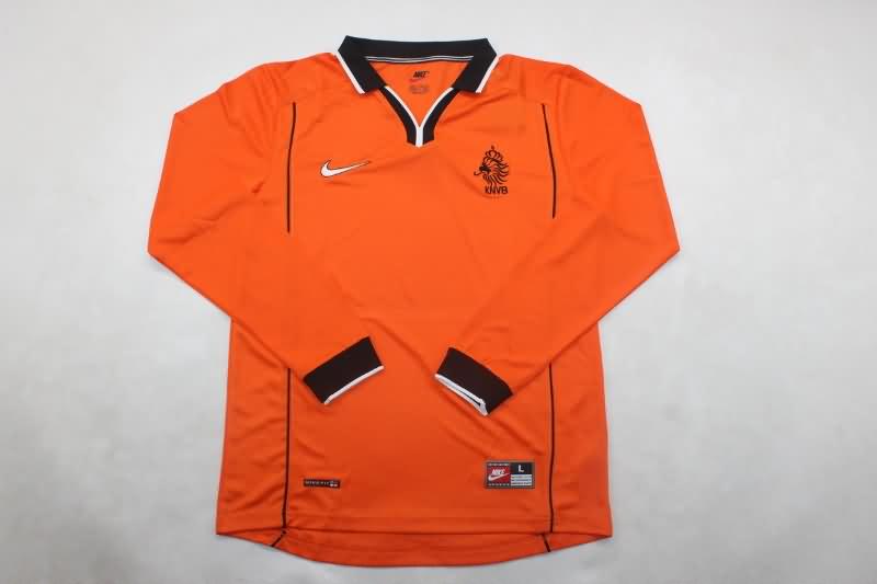 AAA(Thailand) Netherlands 1998 Home Long Sleeve Retro Soccer Jersey