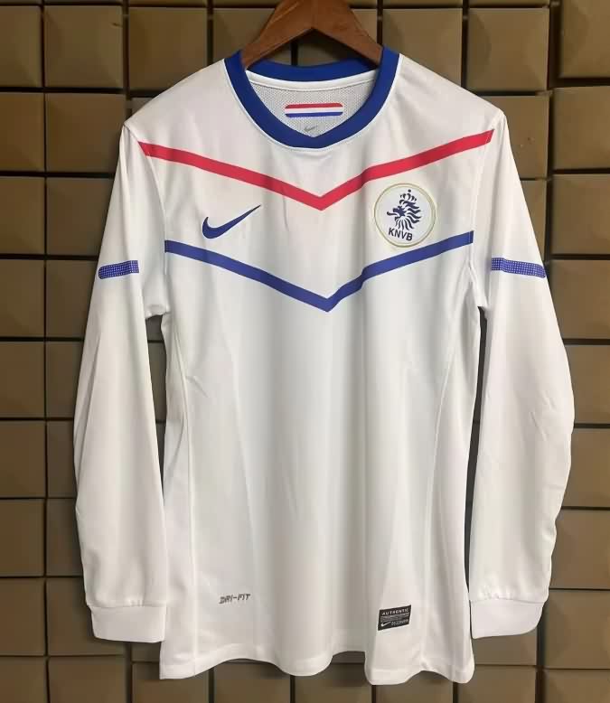 AAA(Thailand) Netherlands 2010 Away Long Sleeve Retro Soccer Jersey