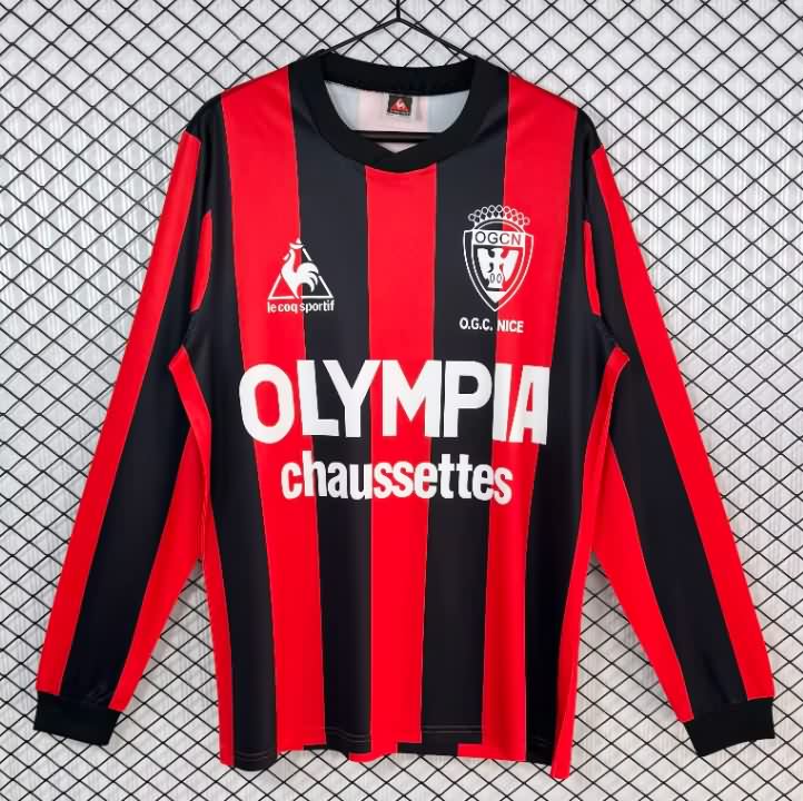 AAA(Thailand) OGC Nice 1977/78 Home Long Sleeve Retro Soccer Jersey