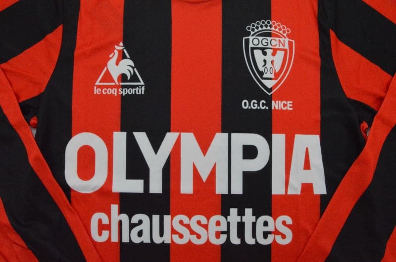 AAA(Thailand) OGC Nice 1977/78 Home Long Sleeve Retro Soccer Jersey