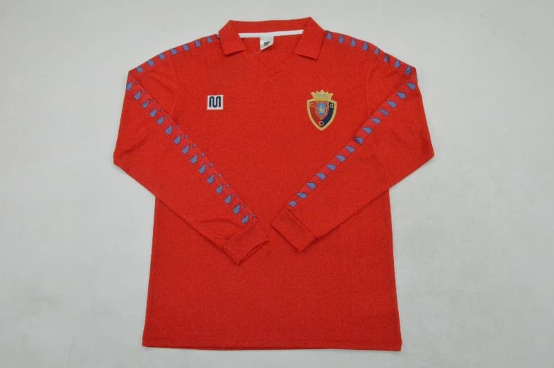 AAA(Thailand) Osasuna 1983/84 Home Retro Long Sleeve Soccer Jersey