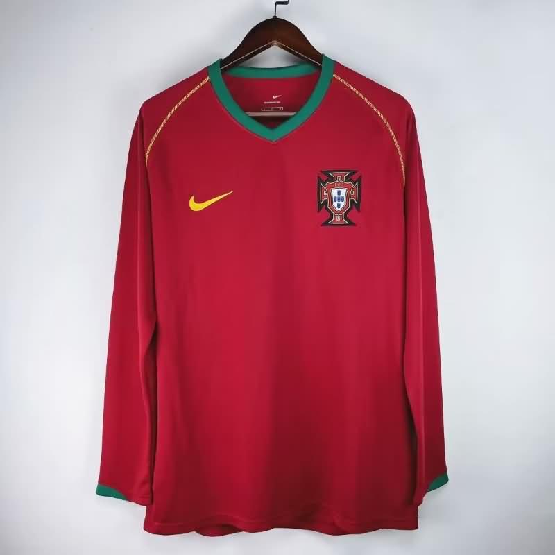 AAA(Thailand) Portugal 2006/08 Home Long Sleeve Retro Soccer Jersey