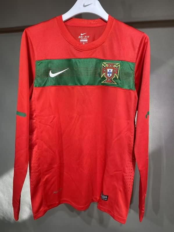 AAA(Thailand) Portugal 2010 Home Long Sleeve Retro Soccer Jersey (Player)