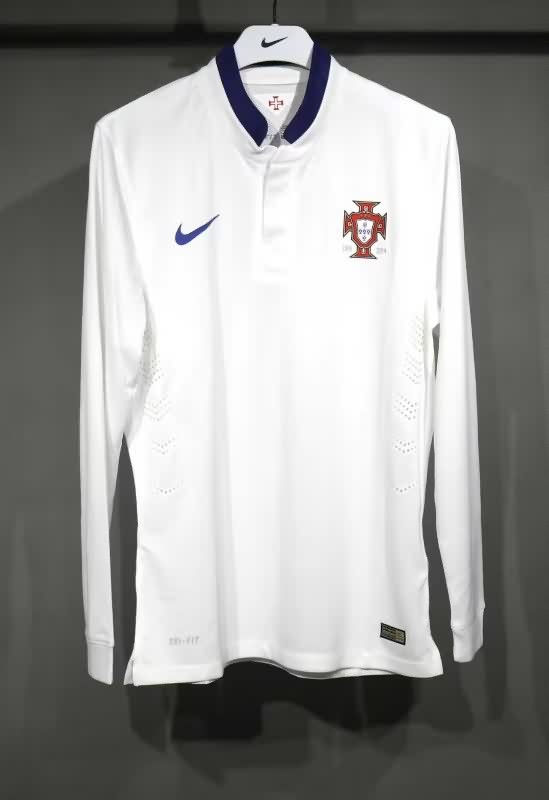 AAA(Thailand) Portugal 2014 Away Retro Long Sleeve Soccer Jersey (Player)