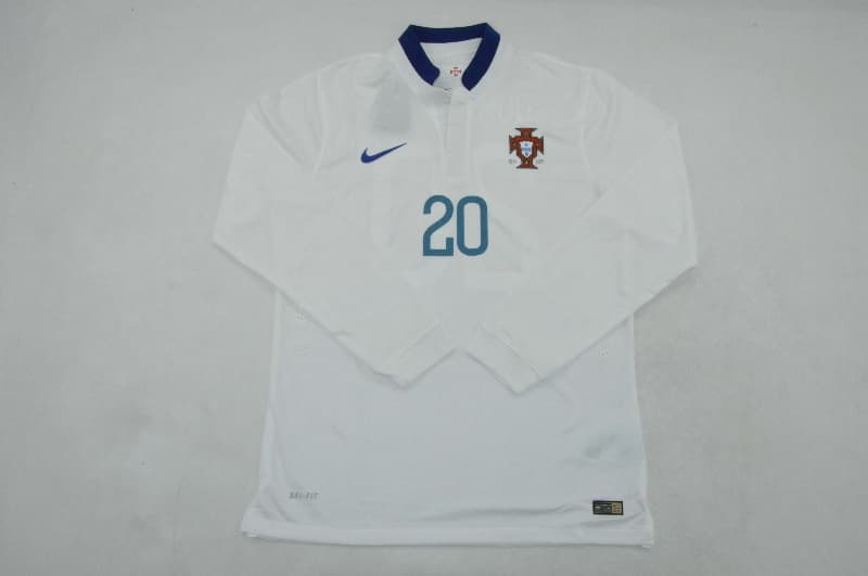 AAA(Thailand) Portugal 2014 Away Retro Long Sleeve Soccer Jersey (Player)