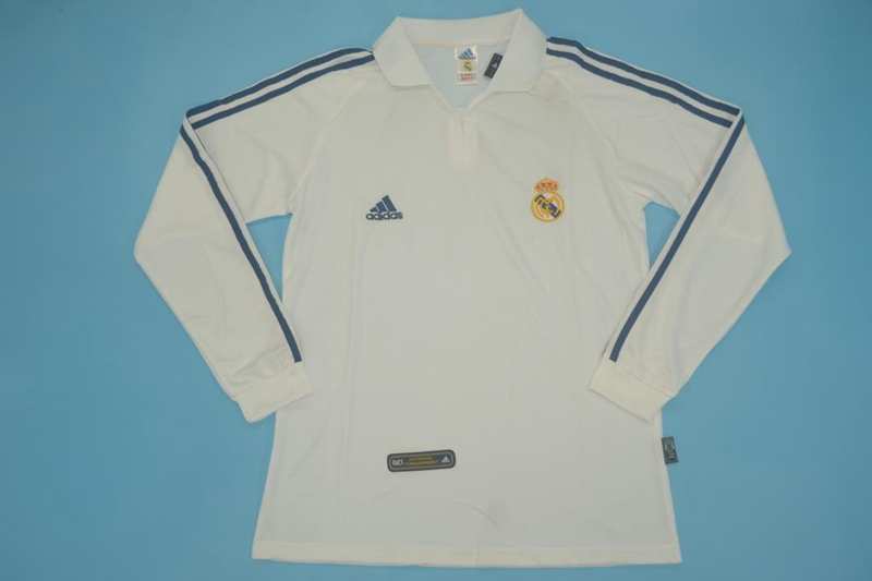 AAA(Thailand) Real Madrid 2001/02 Home Retro Soccer Jersey(L/S)