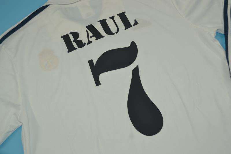 AAA(Thailand) Real Madrid 2001/02 Home Retro Soccer Jersey(L/S)