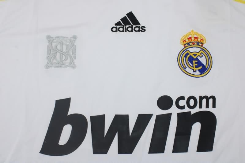 AAA(Thailand) Real Madrid 2009/10 Home Long Sleeve Retro Soccer Jersey
