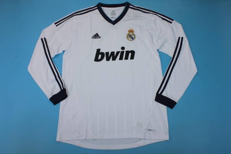 AAA(Thailand) Real Madrid 2012/13 Home Long Sleeve Retro Soccer Jersey