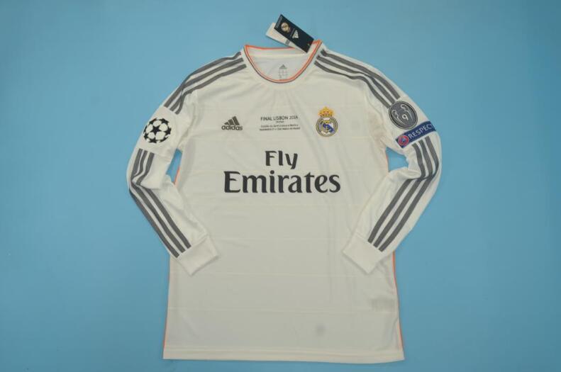AAA(Thailand) Real Madrid 2013/14 Home UCL Retro Jersey(L/S)