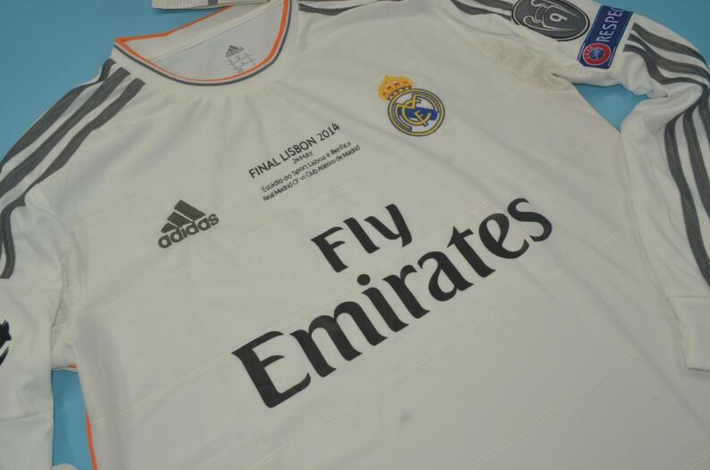 AAA(Thailand) Real Madrid 2013/14 Home UCL Retro Jersey(L/S)