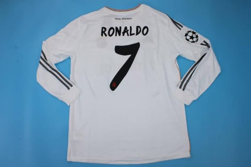 AAA(Thailand) Real Madrid 2013/14 Home UCL Retro Jersey(L/S)