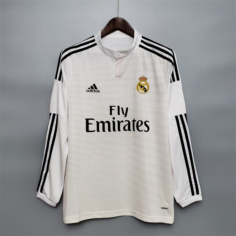 AAA(Thailand) Real Madrid 2014/15 Home Retro Long Soccer Jersey