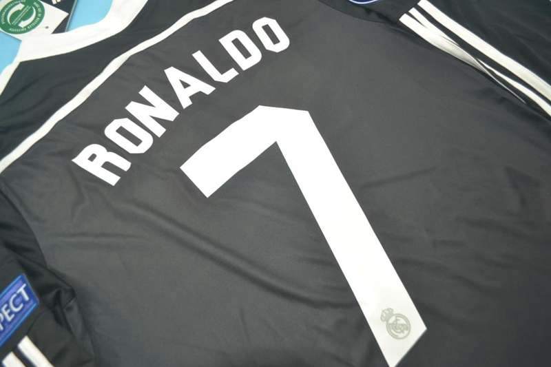 AAA(Thailand) Real Madrid 2014/15 Third Retro Soccer Jersey(L/S)