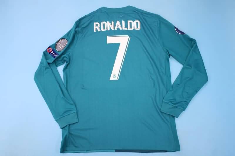 AAA(Thailand) Real Madrid 2017/18 Third Retro Long Sleeve Soccer Jersey